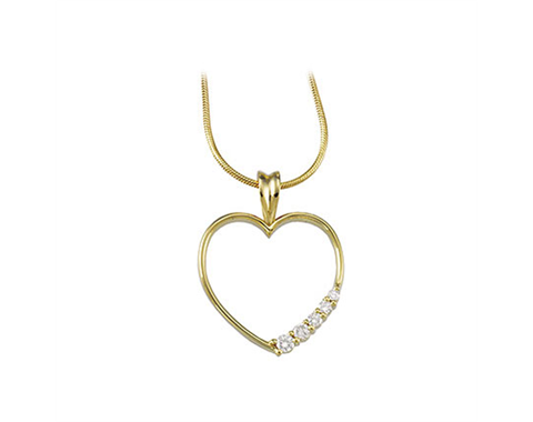 14k Yellow Gold 0.20ctw Diamond Journey Heart Pendant